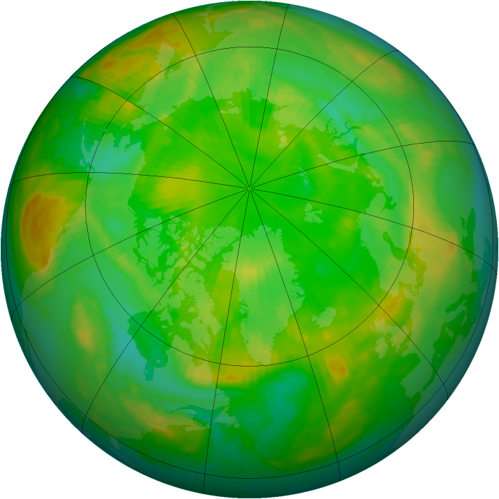 Arctic ozone map for 29 June 1985